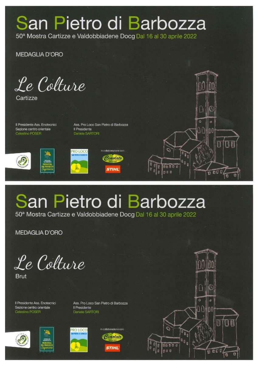 Doppia medaglia d'oro alla 50° Mostra del Vino di San Pietro di Barbozza