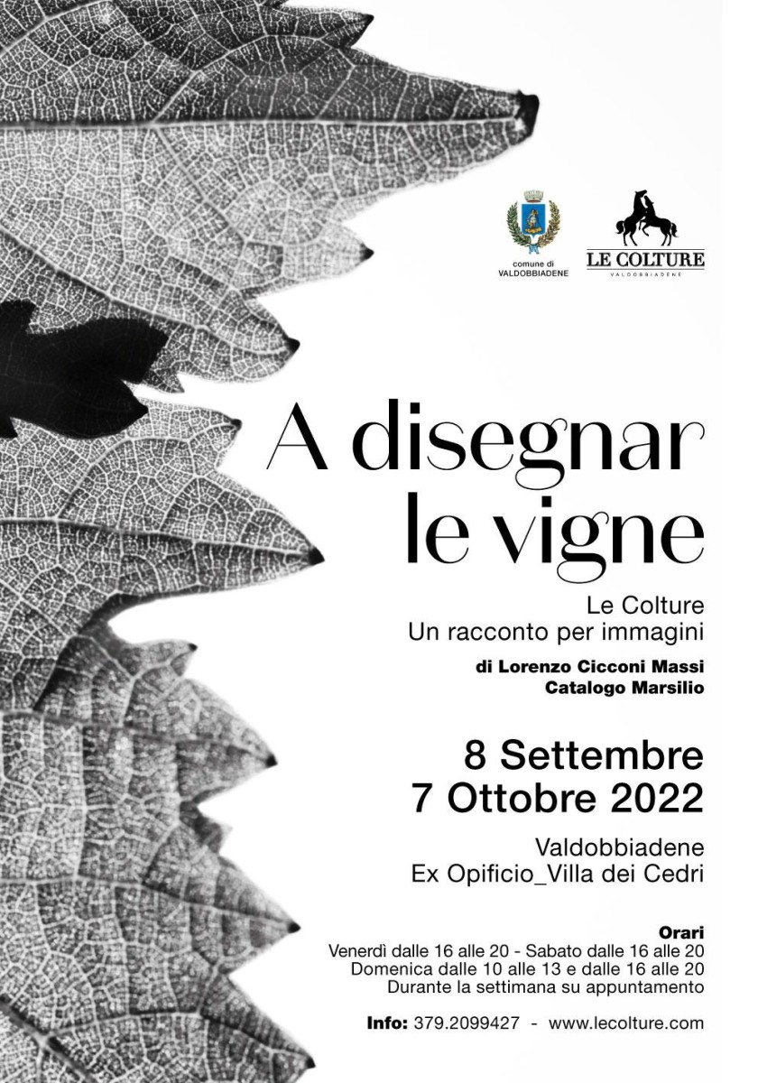 From 8 September to 7 October, the photographic exhibition "A disegnar le vigne.Le Colture un racconto per immagini" will be held in Valdobbiadene.